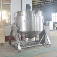 Huagang 2000L Grote Capaciteit Roestvrijstalen Kantelen Gas Verwarmd Industriële Bone Bouillon Soep Kokend Koken Mixers Boiler