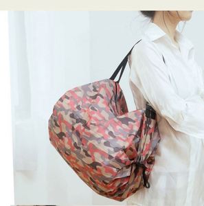 Portable Large Oxford Cloth <b>Folding</b> Shopping Colorful Camouflage Reusable Foldable Grocery Tote Bag - Product Image 4