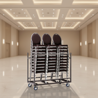 Chariot à chaises empilables robustes pour 30 chaises, chariot universel pour chaises empilables pour hôtel, banquet et église
