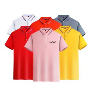 เสื้อโปโลขายส่ง ปักโลโก้ตามแบบที่ต้องการ ดีไซน์หรูหรา สำหรับกีฬากอล์ฟ ผู้ชาย ผ้าโพลีเอสเตอร์ 100% สีดำ พร้อมปักโลโก้ - Product Image 1