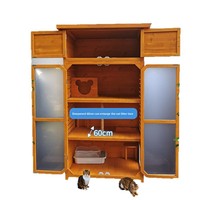 Maison pour chat en bois massif, moderne et minimaliste, pour extérieur, résistante à la pluie et au soleil, ventilée, isolée, avec rangement intégré