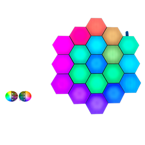 Smart App Control RGBIC Colors Modern DIY White <strong>Hexagonal</strong> Wall <strong>Light</strong> <strong>Panels</strong> Modular 12 Pack Gaming Led <strong>Lights</strong> Living Room - Product Image 3