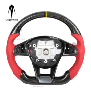 Volante <span class=keywords><strong>de</strong></span> Cuero y Fibra <span class=keywords><strong>de</strong></span> Carbono Compatible con Mercedes-Benz W205 W204 W222 C63 GLA GLC A45 E63 S63 G63 GLS - Product Image 2