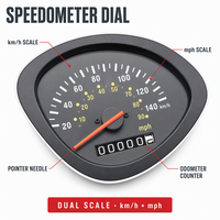 Speedometer Odometer Tachometer Analog untuk Modifikasi Motor Enduro 250cc, Suku Cadang