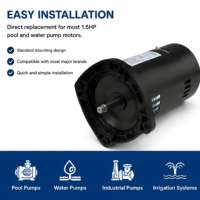 Moteur de remplacement pour pompe de piscine 1,5 CV double tension 115V/230V, moteur électrique à enroulement en cuivre haute efficacité pour pompes à eau