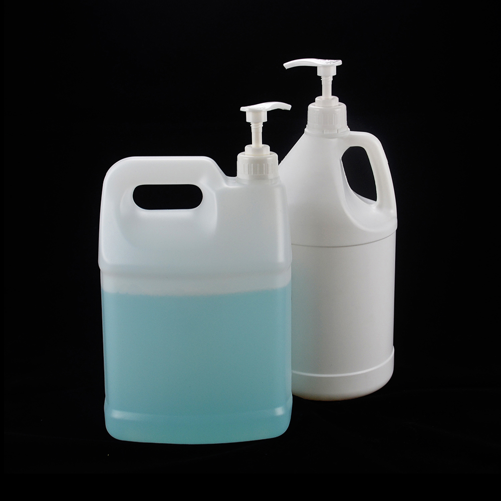 Без BPA 1 галлон HDPE бутылка круглый пластиковый декоративный контейнер для детских лосьонов для шампуня химикаты с завинчивающейся крышкой с уплотнением насоса