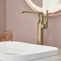 Robinet de lavabo mural moderne en laiton massif chromé à poignée unique, monotrou, certifié NSF, eau chaude et froide, pour maison, hôtel, salle de bain