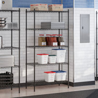 Étagère de rangement pour la restauration à 5 niveaux avec finition chromée pour le pain et le riz