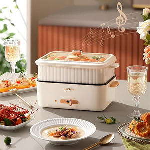 Hx <b>Electric</b> Cooking Pot 1.8L Double Layer Steam Fryer White Household Multi Functional <b>Electric</b> Skillet - Product Image 3