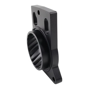 Espaciador de cuerpo de aceleración Auso-Racing de aleación de aluminio negro y plateado para sistema de motor de ajuste Chevrolet Silverado 1500 2500 3500 - Product Image 5