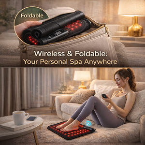 Masseur de pieds rechargeable à micro-courant longue portée avec lumière rouge 660 nm et contrôle de la minuterie pour la relaxation des semelles - Product Image 4