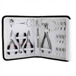 Professional Silver Color Hair Extension Tools Kit Keratin Bond <b>Cutter</b> Hair Loop Tool Microbeads Plier & Tape in Remover Pliers - Product Image 1