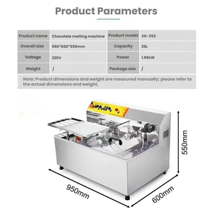 Machine à tempérer le chocolat de 25 L avec contrôle précis de la température, table vibrante, haute productivité, marque <span class=keywords><strong>VOKA</strong></span>, spéciale pour les boulangeries - Product Image 5