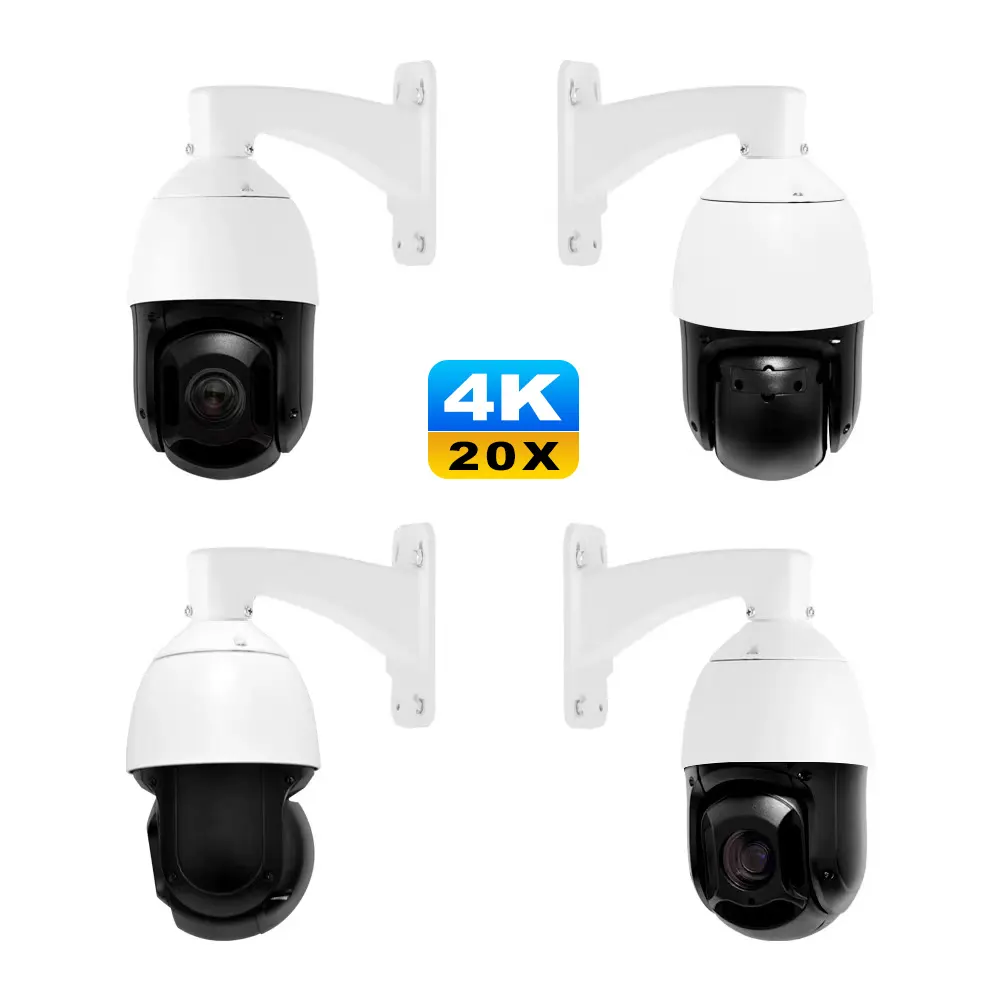 Kamera IP CCTV PTZ jarak jauh, kamera keamanan 360 derajat 8MP 20X 8MP POE warna penuh 25X 18X perbesaran 4K IP kamera keamanan luar ruangan