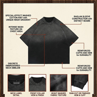 T-shirt vintage ample imprimé, motif old school, en coton doux délavé, coupe décontractée, style streetwear pour hommes