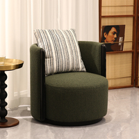 Fauteuil de détente moderne avec structure en bois massif, fauteuil lounge en tissu, siège d'appoint rembourré pour salon