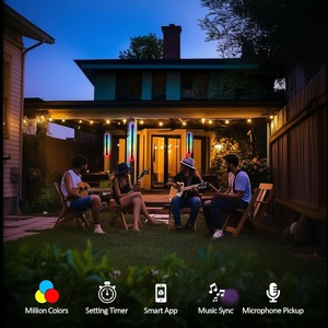 Applique murale extérieure IP65 RGBW intelligente TUYA AC 110V 220V, bande LED longue, applique murale en fer, luminosité réglable, Wifi linéaire - Product Image 6