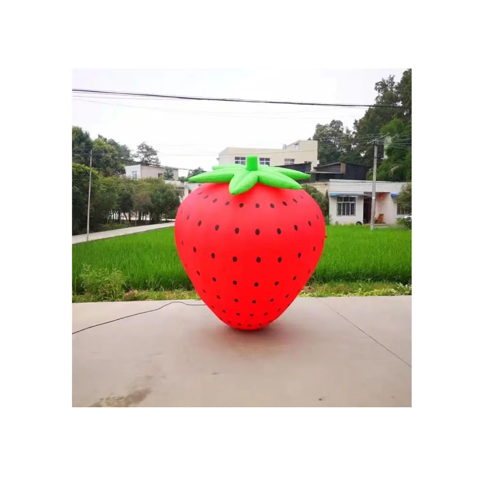 Inflatable strawberry fruit vegetable plant shape cartoon air model flower decoration luminous luminous cartoon figure