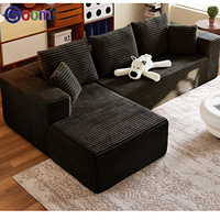 Modernes Minimalistisches Samt-Ecksofa-Set Luxuriöses Feder-Lounge-Sofa im Big-Mac-Stil Vakuumverpackt Komprimiert für Villen