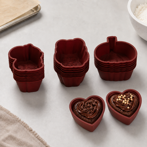 Reusable Nonstick <strong>Silicone</strong> Baking Cups <strong>Cupcake</strong> Muffin Cake <strong>Molds</strong> Round Heart Star Flower Animal Shapes OEM ODM Custom Bakeware - Product Image 1