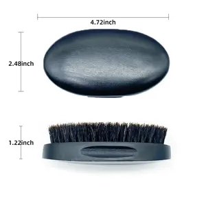 4pcs Barber Bulk High End Black Wooden Personalized Soft Bristle Beard Brush Kit For Men Beard Styling