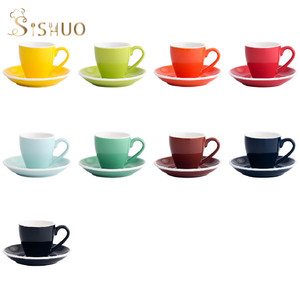 Juego <span class=keywords><strong>de</strong></span> platillos <span class=keywords><strong>de</strong></span> porcelana para taza <span class=keywords><strong>de</strong></span> té y <span class=keywords><strong>café</strong></span>, <span class=keywords><strong>tazas</strong></span> <span class=keywords><strong>de</strong></span> metal <span class=keywords><strong>de</strong></span> color amarillo con asas - Product Image 3