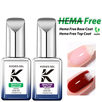 KODIES GEL HEMA Free UV Gel Base & Top Coat Vernis à Ongles Vente en Gros Marque Privée OEM Logo Personnalisé Haute Brillance Végétalien