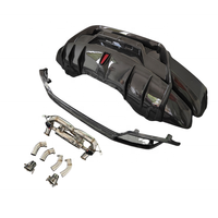 3K semi fibre de carbone P-style pare-chocs arrière avec feux d'échappement pour Lamborghini Huracan LP580 LP610 kit carrosserie pièces de voiture