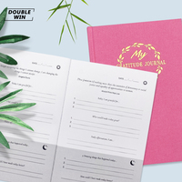 Cahier de gratitude pour femmes en lin uni à couverture rigide avec impression personnalisée