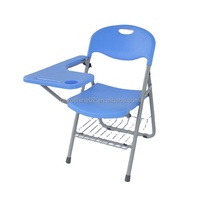 Chaise pliante Zoshine au design métallique, ensemble de chaises individuelles écologiques et durables pour l'école et l'étude avec tablette d'écriture intégrée
