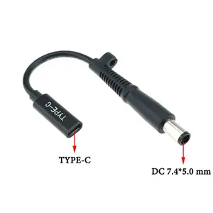 PD 65W USB C 여성 DC 7.4*5.0mm 남성 맥북 노트북 충전 케이블 HP 노트북