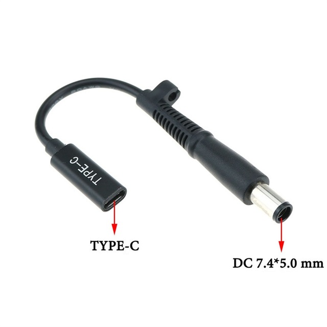 PD 65W Usb C Female to DC 7.4*5.0mm Male Macbook Laptop Charging Cable for HP Laptop