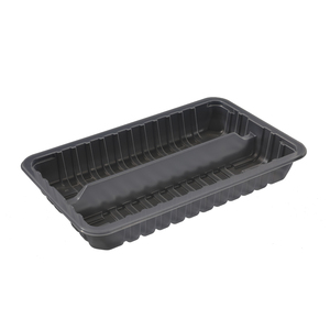 Disposable Plastic Tray for Food Black Plastic Microwave Food Container Matte