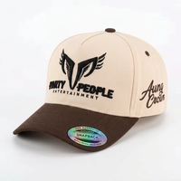 Gorra de Béisbol de 5 Paneles al por Mayor, Gorras con Letras Personalizadas, Logotipo Bordado en 3D, Gorra de Béisbol de Dos Tonos con Cierre a Presión para Hombre