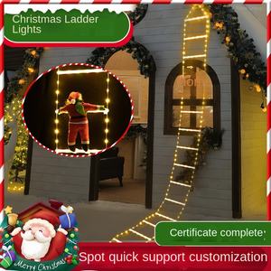 Luces Decorativas de Navidad para Jardín, Diseño de Papá Noel Subiendo una Escalera Colgante con Luces LED, Impermeables, para Exteriores, con Intensidad Regulable - Product Image 2