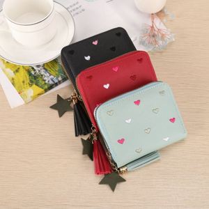 Women's Pu Leather Mini Coin Purse Zipper Closure Tassel <b>Wallet</b> Star Pendant Credit Card <b>Holder</b> - Product Image 3