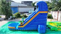 Toboggan aquatique gonflable WODI de qualité commerciale en PVC de 0,55 mm avec château gonflable et toboggan, idéal pour les activités scolaires et les fêtes foraines