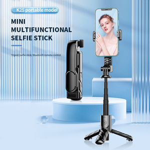 Nieuwe K25 Mini Selfie Stick Universele Statief Voor Mobiele Telefoons Draagbare Reizen Vlog Live Streaming Camera Selfie Met Led Licht - Product Image 2