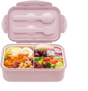 Portable BPA Free Wheat Straw Lunch Box with <b>Plastic</b> Lid Microwave Safe Dual Tier Eco-Friendly Students Canteen <b>Food</b> <b>Container</b> - Product Image 1