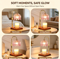 Lampe chauffe-bougie électrique dorée avec minuterie et variateur d'intensité, cadeau pour femme, pour faire fondre la cire