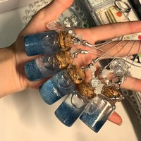 Botol harapan pasir mengalir transparan buatan tangan liontin musim semi rasa kuno kecil rantai kunci DIY dengan efek kaca Drifting
