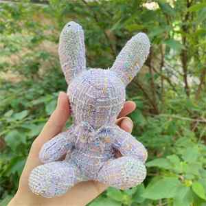 Juguete de conejo de dibujos animados directo de fábrica, lindo conejo de diamante, tela de peluche, conejito de peluche, muñeca de conejo de diamante - Product Image 3