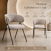 Chaise de salle à manger moderne de luxe rembourrée, dossier en forme de croissant, confortable, pour hôtel, restaurant, mobilier commercial