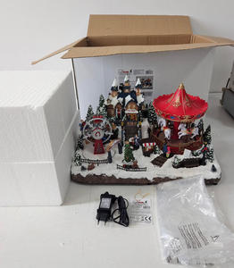 Résine Villages <span class=keywords><strong>De</strong></span> Noël Animé Maison Animal Déco LED Lumière Mobile Bumper Cars Approvisionnement D'usine pour Décorations <span class=keywords><strong>De</strong></span> Vacances Boîtes - Product Image 5