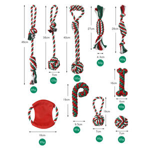 Toptan toplu noel köpek oyuncaklar Bite dayanıklı % noel hediyesi pamuk halat köpek çiğneme oyuncakları - Product Image 3