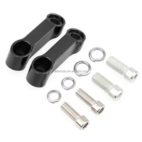 Adaptor Braket Ekstensi Kaca Spion Aluminium Sepeda Motor untuk Pengangkat Stang CNC Universal Fit