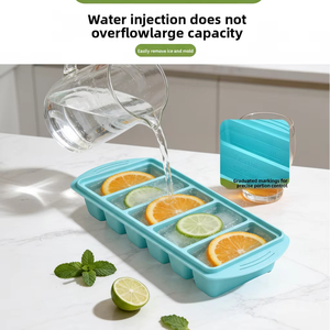 Bpa Free Food Grade Silicone Ice Tray Freezer Mold Food Storage <b>Box</b> With Silicone Cover Lid <b>Stackable</b> Leakproof Dishwasher Safe - Product Image 2