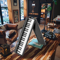 Piano numérique 88 touches au design tendance, sensible au toucher, pliable, avec éclairage LED, style piano droit, vente en gros d'usine