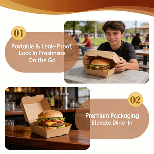 Customized Fast Food Packaging <b>Boxes</b> Disposable Packaging Hamburger <b>Container</b> <b>Boxes</b> - Product Image 2