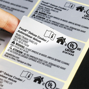 Etiquetas Adhesivas Personalizadas <span class=keywords><strong>para</strong></span> Electrodomésticos, Impresas en PVC Cepillado, Resistentes al Agua, Color Plateado Mate, <span class=keywords><strong>para</strong></span> Embalaje - Product Image 1